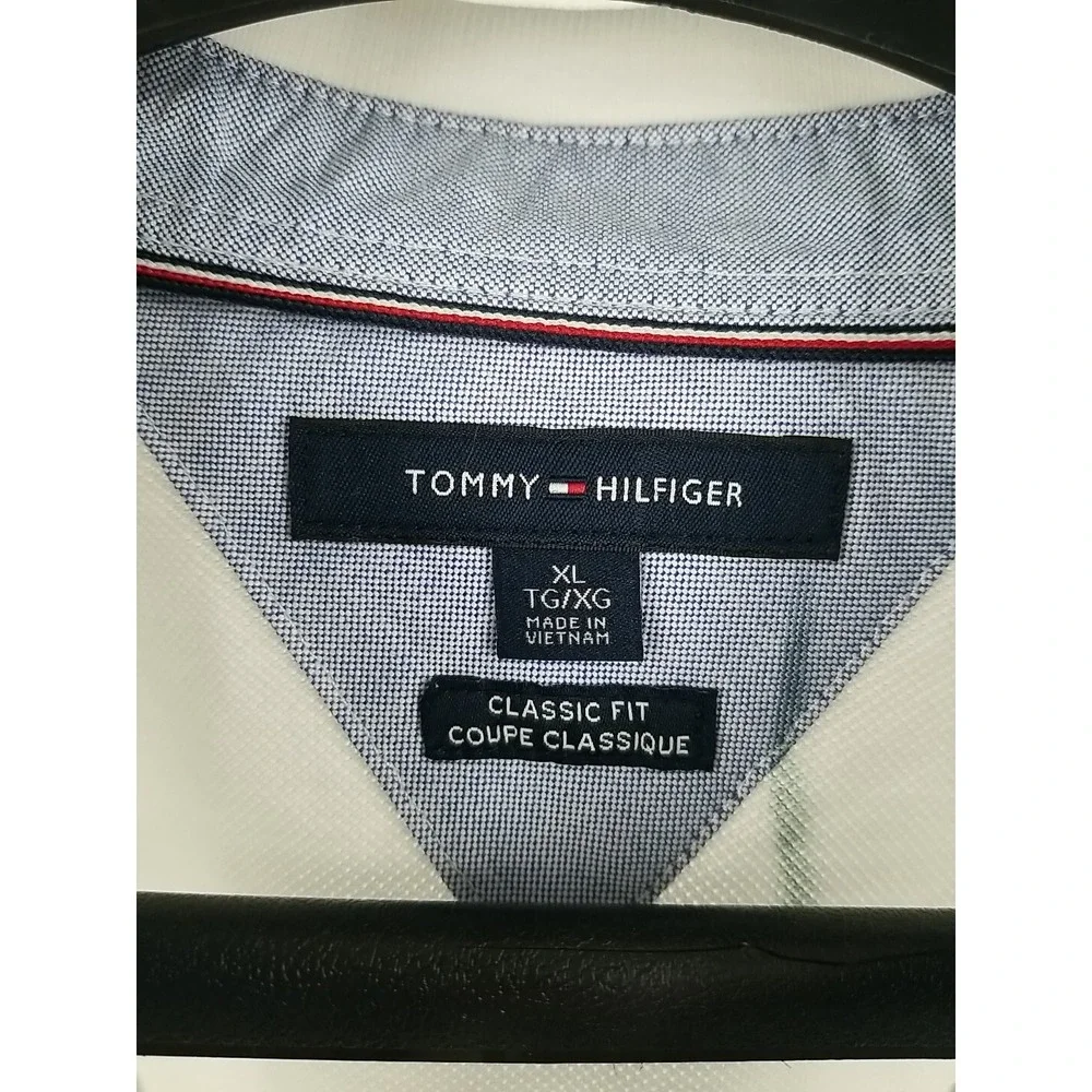 Tommy‎ Hilfiger Classic Fit Polo Shirt Short Sleeve XL White Embroidered 'Babe'